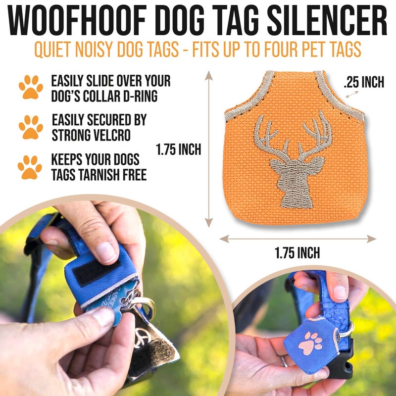 Woofhoofâ€™s Dog Tag Silencer, Quiets Dog ID Tags, for Dogs and Cats, Orange Deer Head, 1.75 x 1.75 x .25 - Image 2